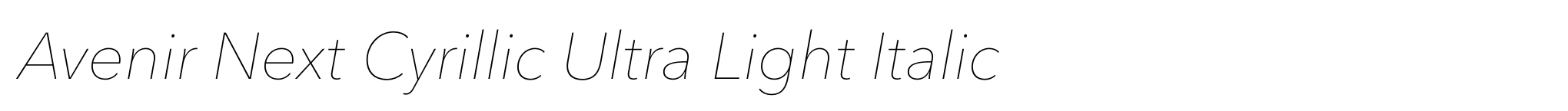 Avenir Next Cyrillic Ultra Light Italic image
